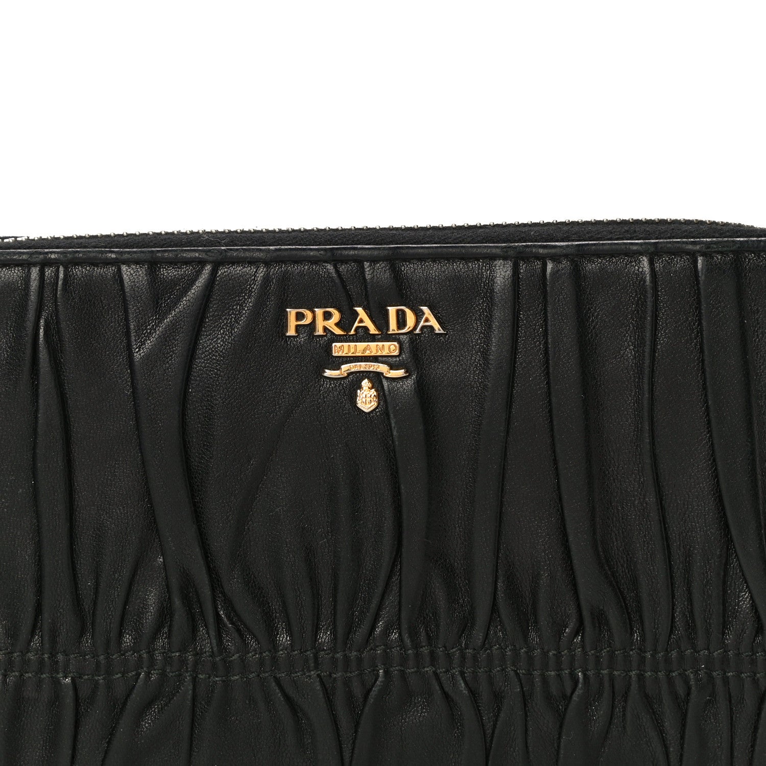 Prada Nappa Gaufre Zip Around Wallet Black 7 of 23