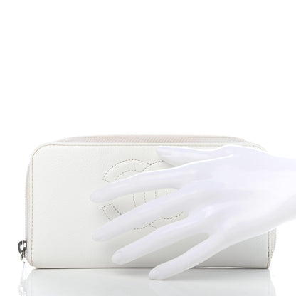 Chanel Caviar Timeless CC Large Gusset Zip Around Wallet White 2 of 9