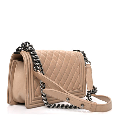 Chanel Lambskin Quilted Medium Boy Flap Beige 3 of 11