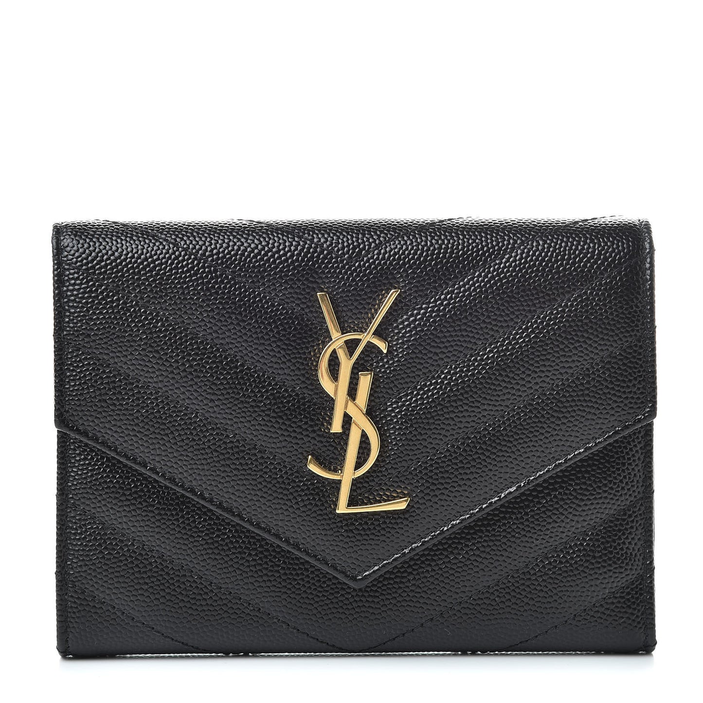Grain De Poudre Matelasse Chevron Small Monogram Passport Case Black