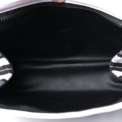 Chanel Toile Striped Cosmetic Case Navy 4 of 5