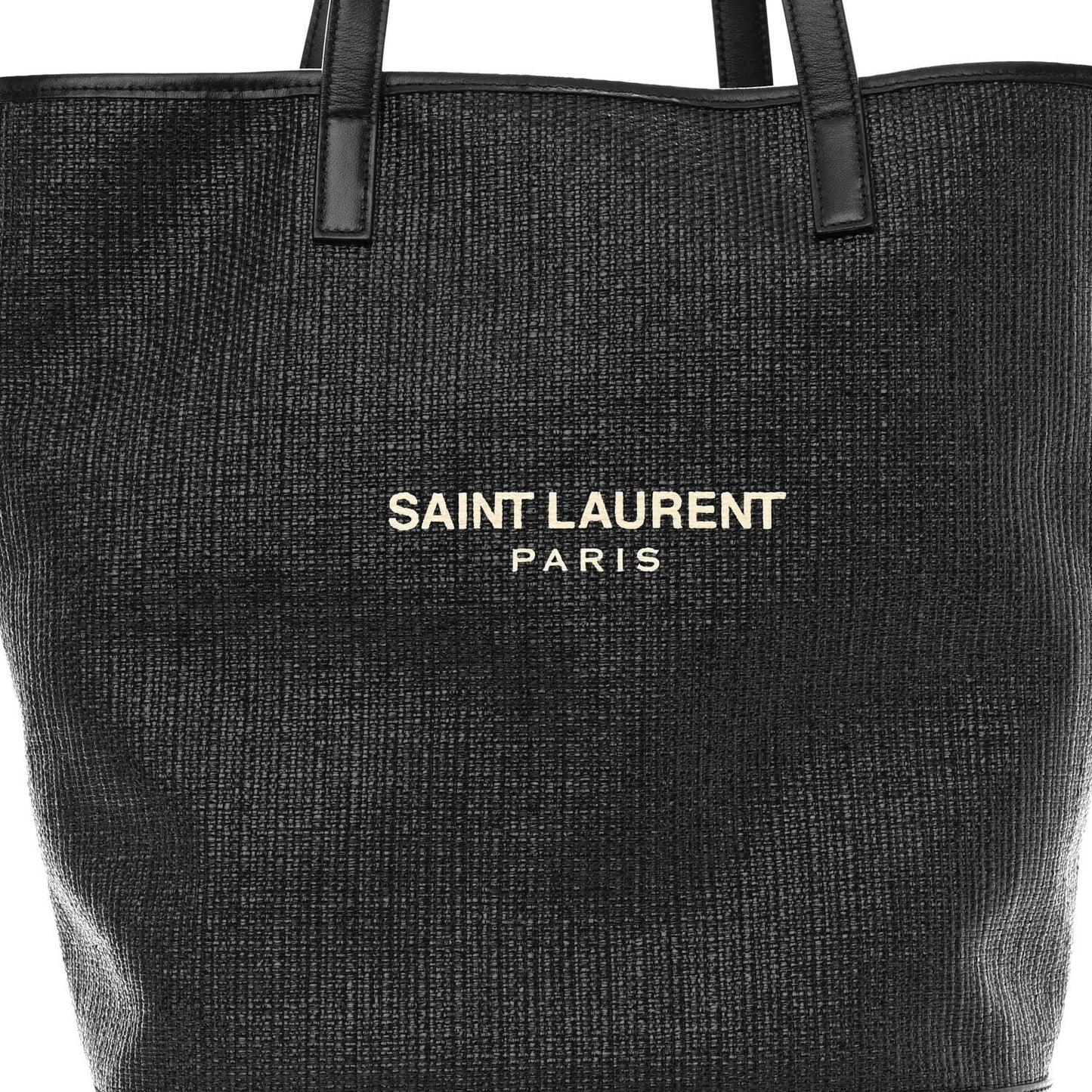 Linen Canvas Teddy Shopping Bag Black