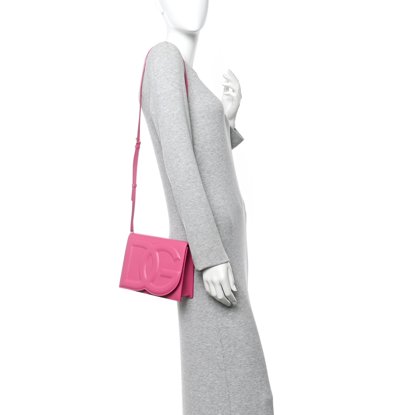 Calfskin DG Logo Flap Crossbody Bag Glicine