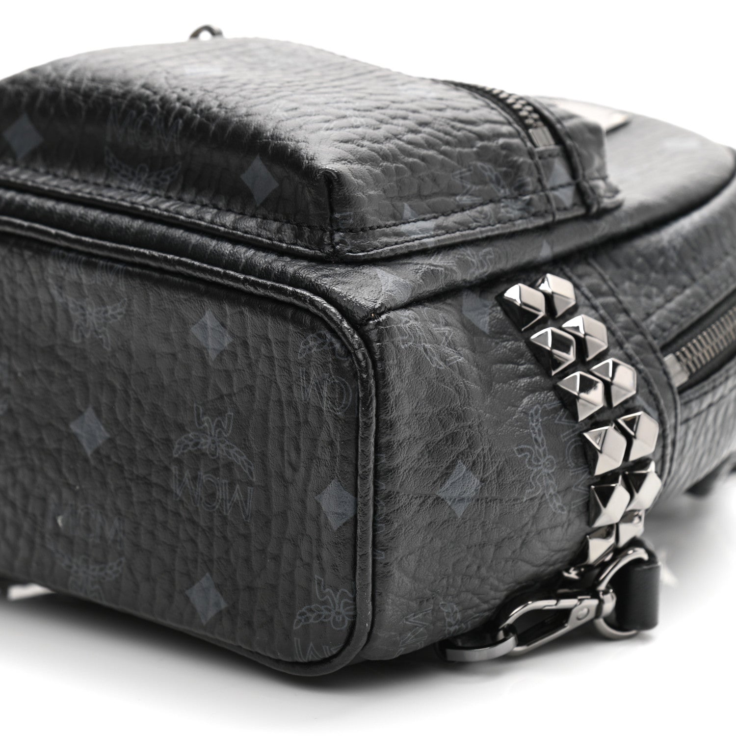 MCM Visetos Side Stud X-Mini Stark Bebe Boo Backpack Black 10 of 13