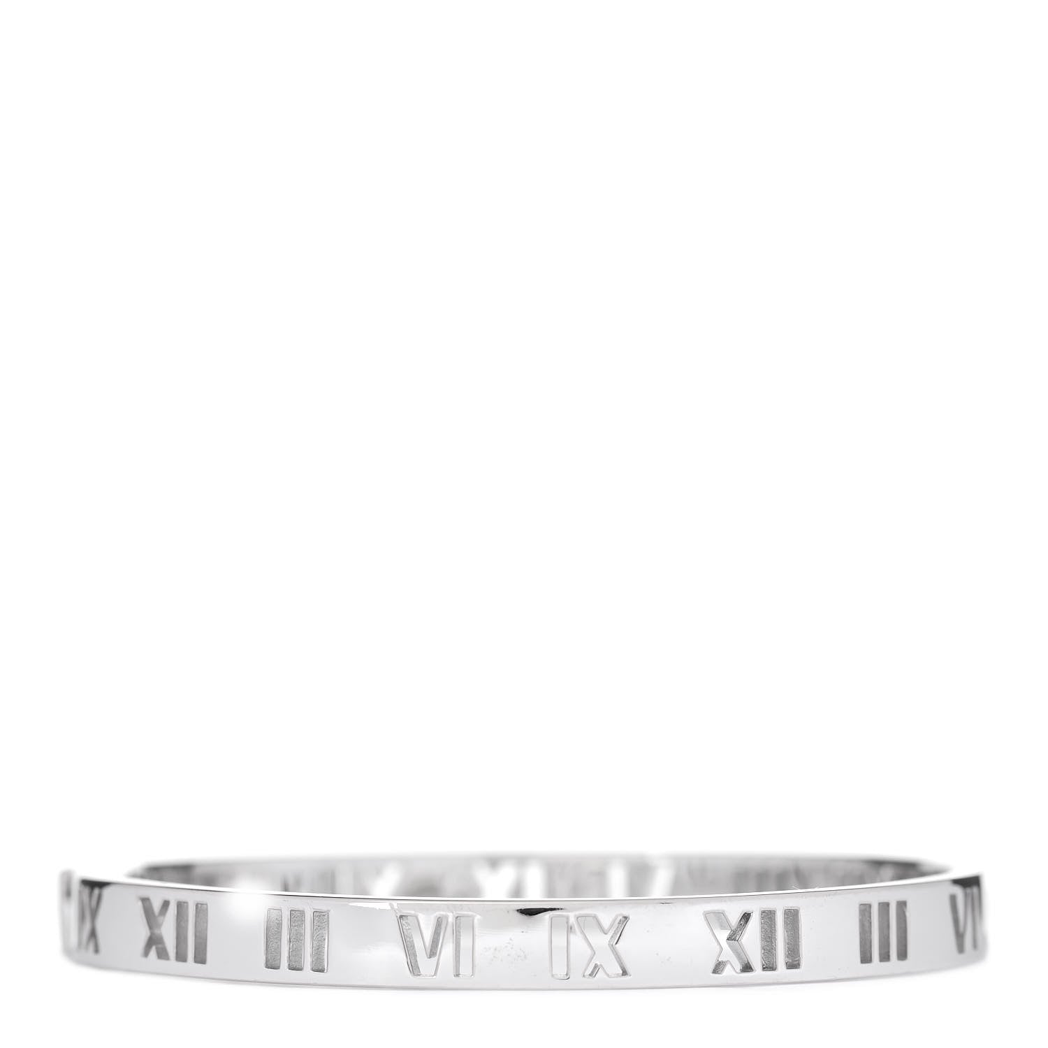 Tiffany 18K White Gold Diamond Atlas Pierced Hinged Bangle Bracelet 3 of 5