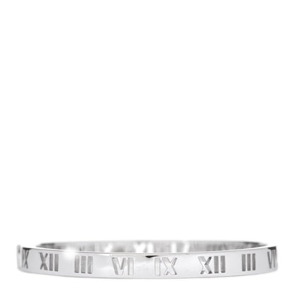 Tiffany 18K White Gold Diamond Atlas Pierced Hinged Bangle Bracelet 3 of 5