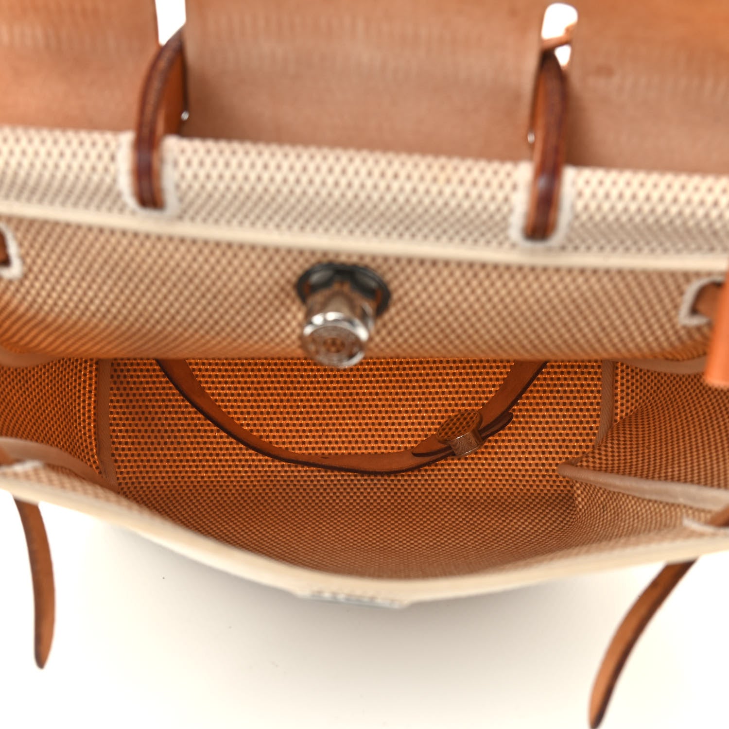 Hermes Toile Vache Calfskin Herbag 30 PM Backpack Natural 5 of 10