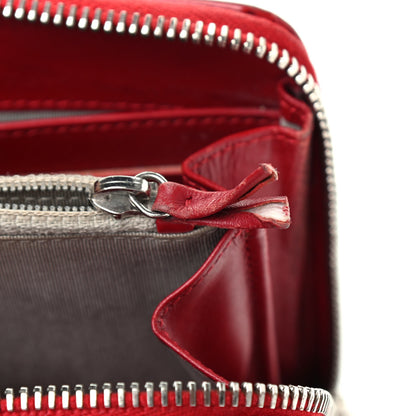Chanel Patent Quilted Brilliant Zip Around Wallet Red 9 of 11