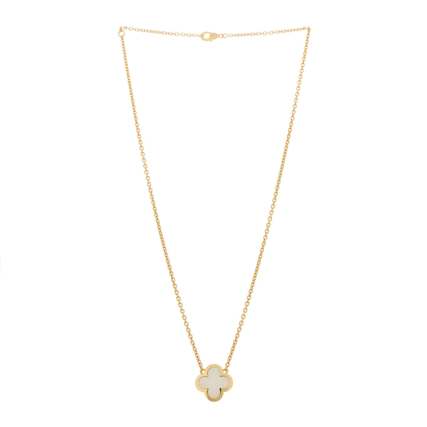 18K Yellow Gold Mother of Pearl Pure Alhambra Pendant Necklace