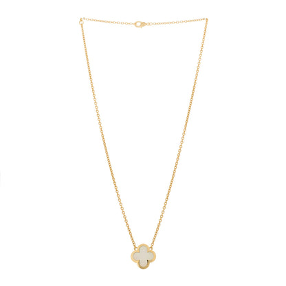 Van Cleef & Arpels 18K Yellow Gold Mother of Pearl Pure Alhambra Pendant Necklace 3 of 6