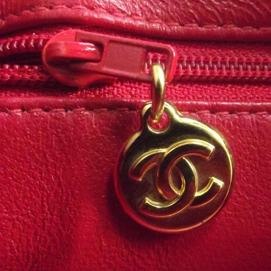 Lambskin Double Sided Small Flap Red
