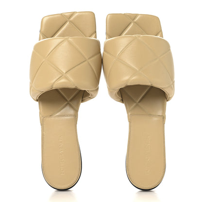 Bottega Veneta Nappa Quilted Rubber Lido Flat Sandals 39.5 Cane Sugar 2 of 9