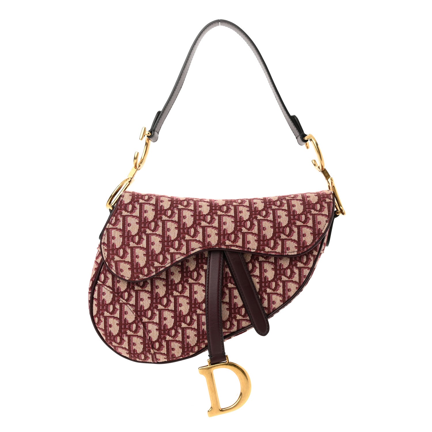 Christian Dior Oblique Saddle Bag Burgundy 1 of 10