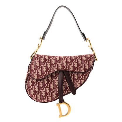 Christian Dior Oblique Saddle Bag Burgundy 1 of 10