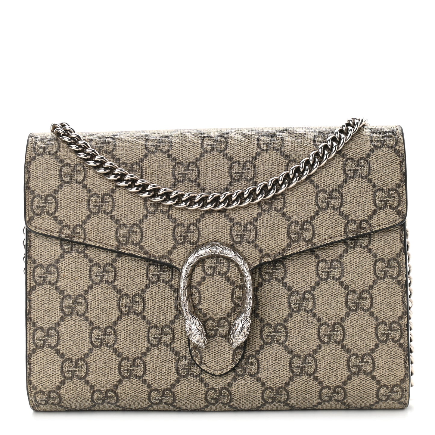 GG Supreme Monogram Mini Dionysus Chain Wallet Beige Black