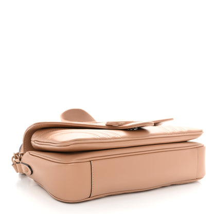 Gucci Calfskin Matelasse Monochrome GG Marmont Crossbody Shoulder Bag Camelia Winter Rose 4 of 9