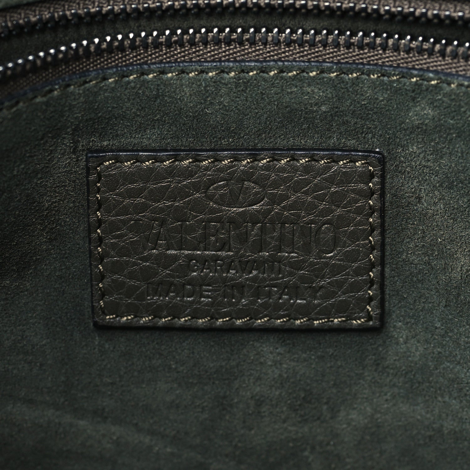 Valentino Garavani Pebbled Calfskin Rockstud Messenger Green 6 of 9