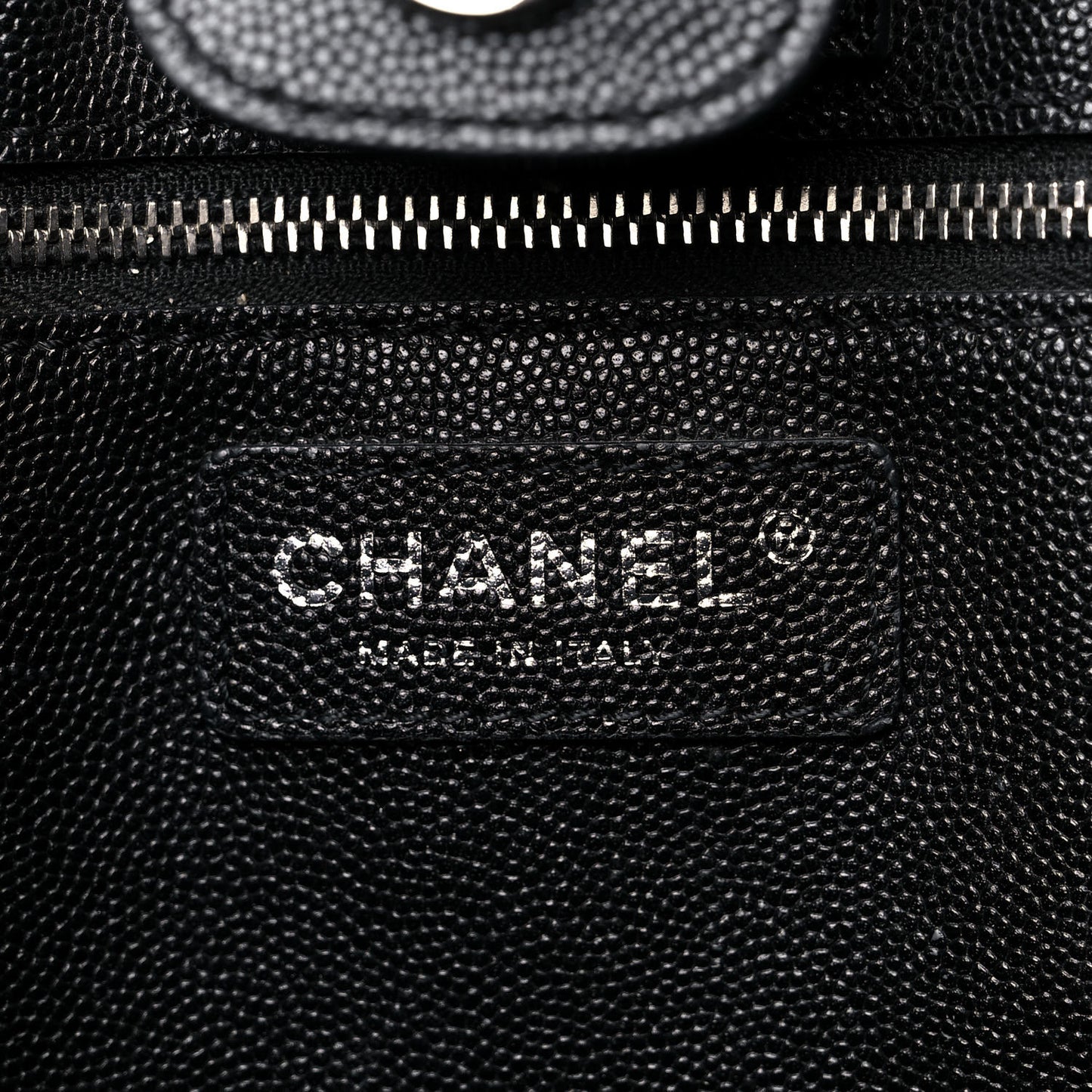 Caviar Stitched Large Shopping Tote Black