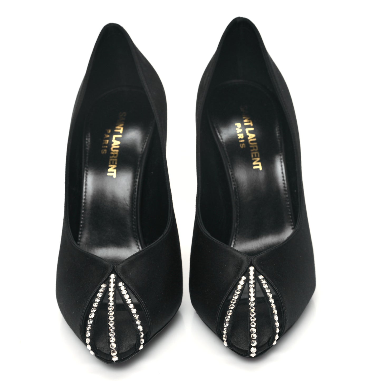 Satin Crystal Martinique 110 Pump 37 Black