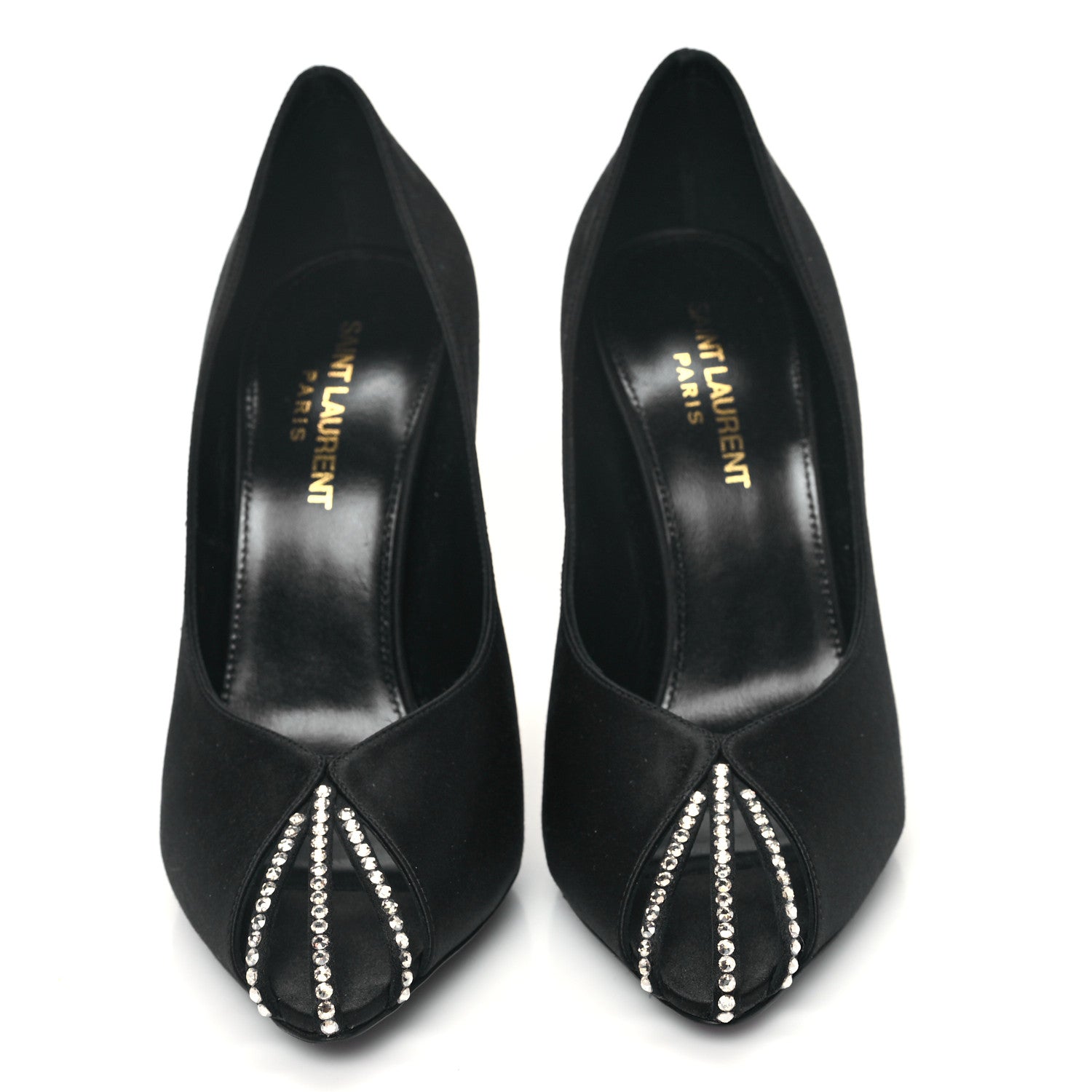 Saint Laurent Satin Crystal Martinique 110 Pump 37 Black 2 of 9