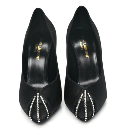 Saint Laurent Satin Crystal Martinique 110 Pump 37 Black 2 of 9