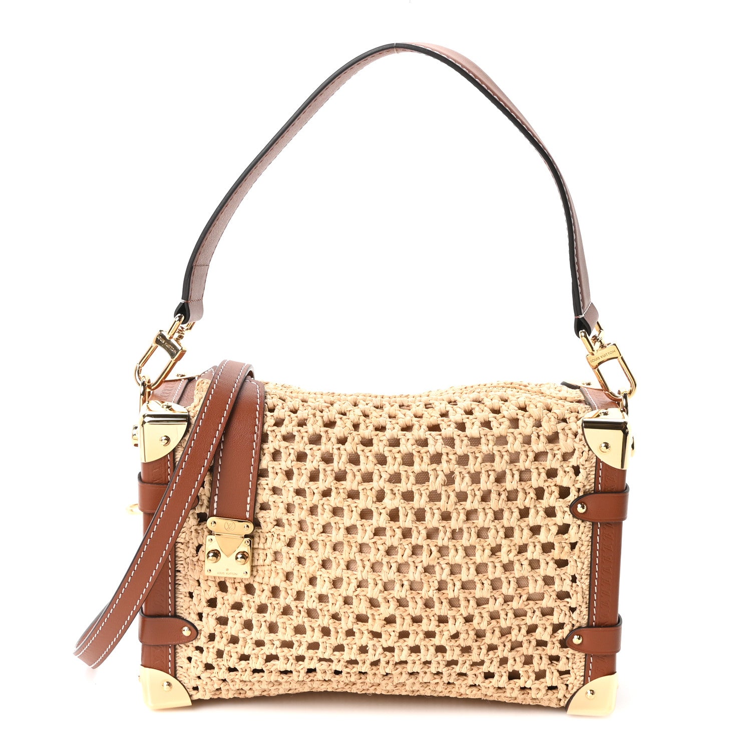 Louis Vuitton Raffia Side Trunk MM Natural Brown 1 of 9
