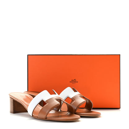Hermes Calfskin Oasis Sandals 41 Gold White 11 of 11