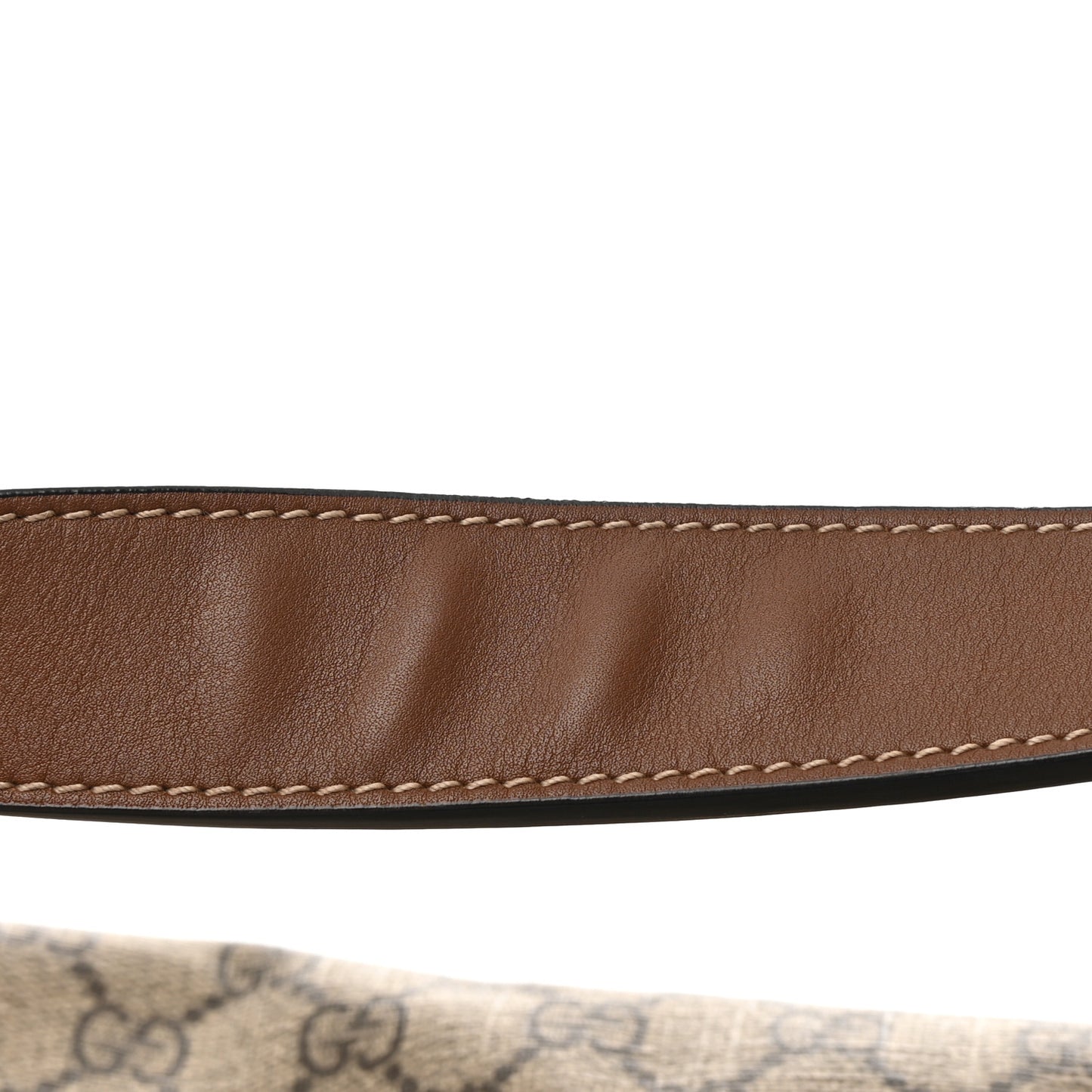 GG Supreme Monogram Large Linea A Hobo Light Brown