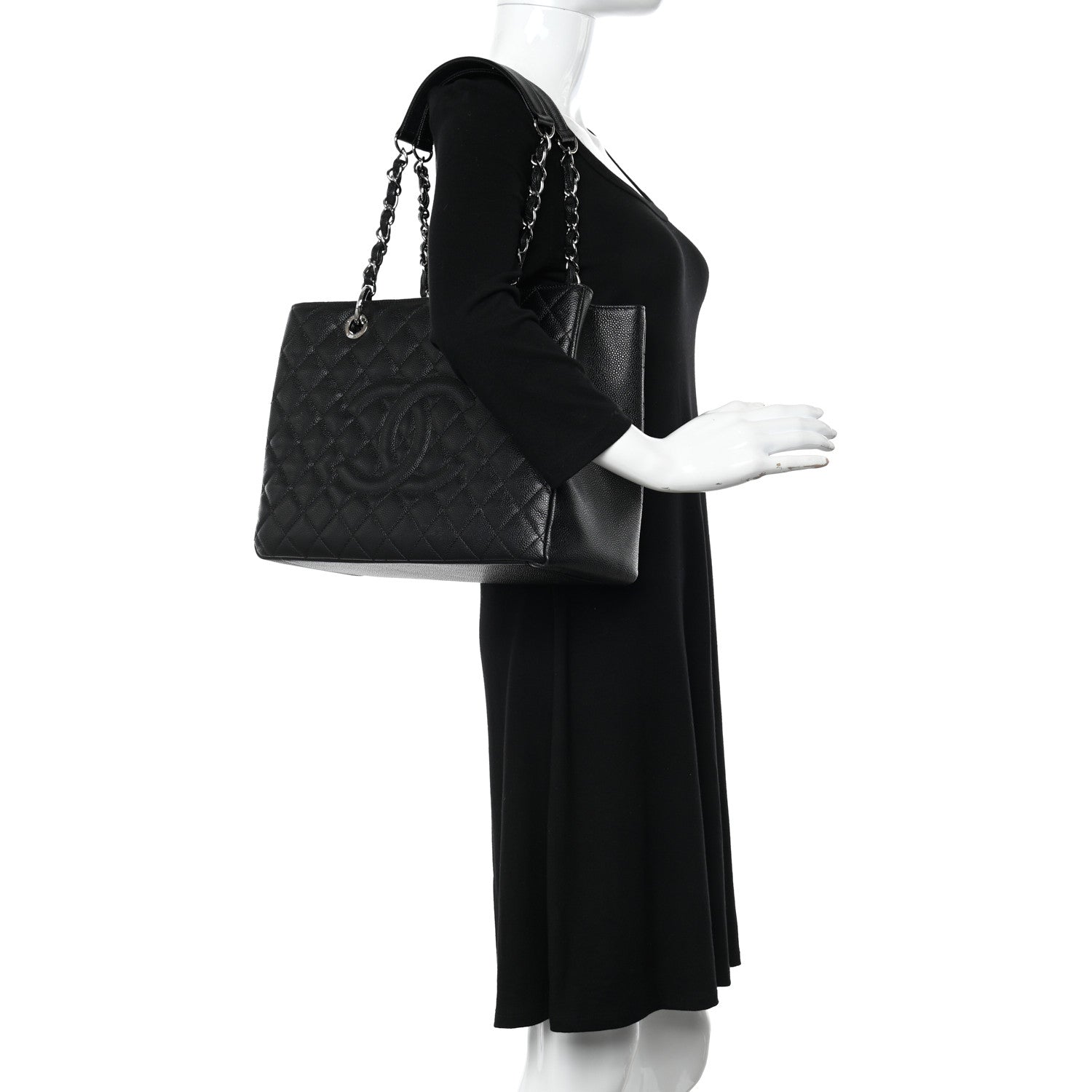Chanel Caviar Quilted Grand Shopping Tote GST Black 2 of 12