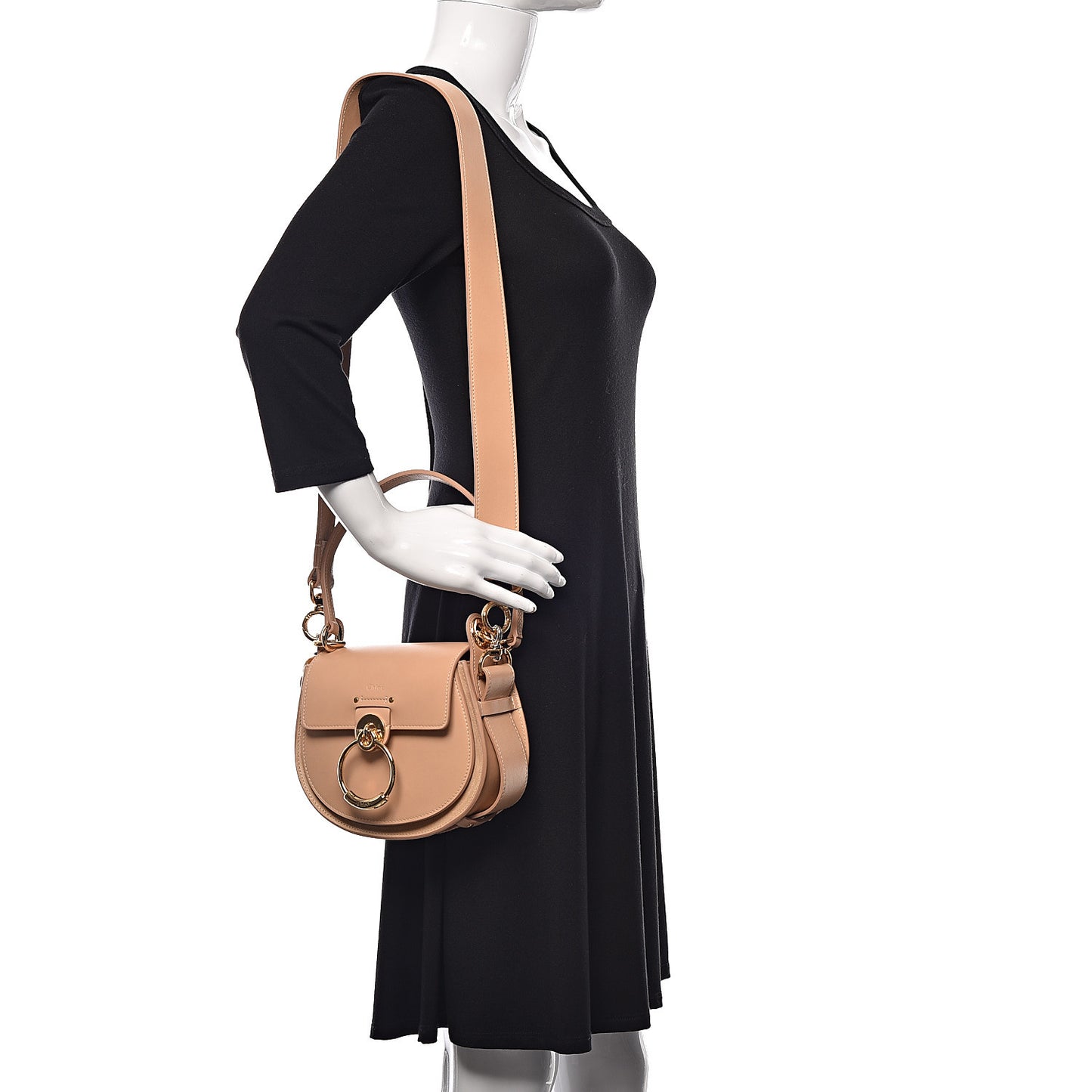 Calfskin Small Tess Bag Biscuit Pink