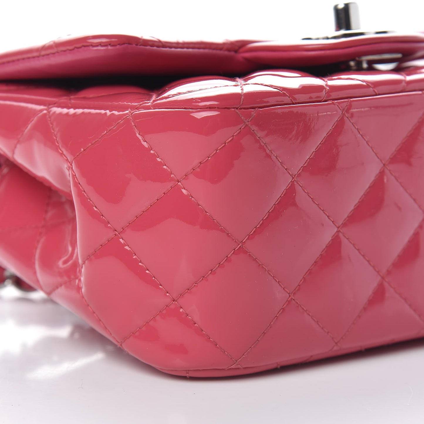 Patent Quilted Mini Square Flap Pink