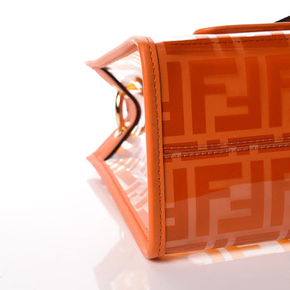 Fendi TPU FF Vitello Century Plexiglass Small Runaway Shopper Tote Aranciata 8 of 9