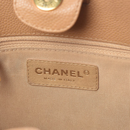 Chanel Caviar Quilted Petit Shopping Tote PST Dark Beige 6 of 17