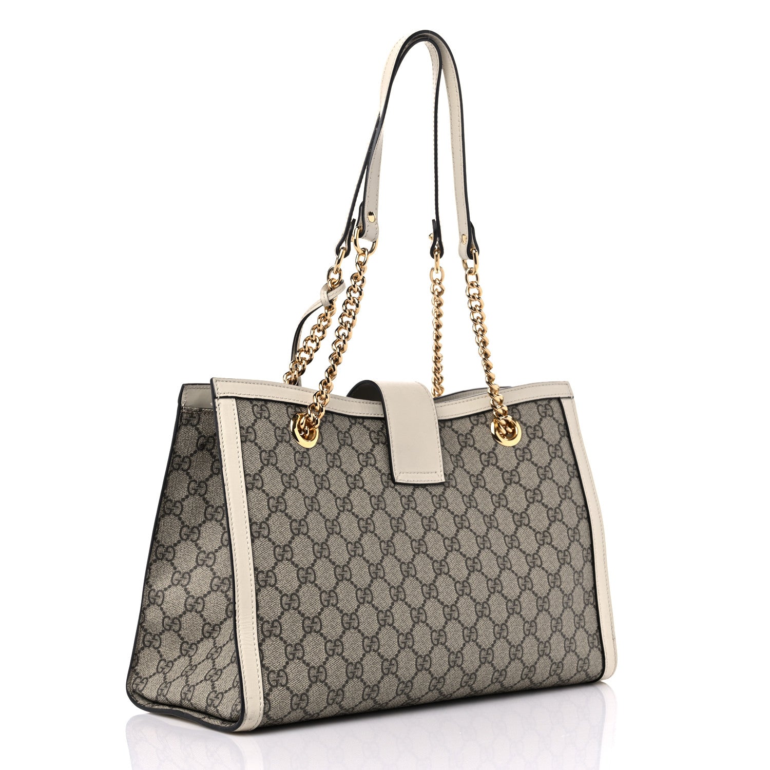 Gucci GG Supreme Monogram Medium Padlock Tote White 3 of 17