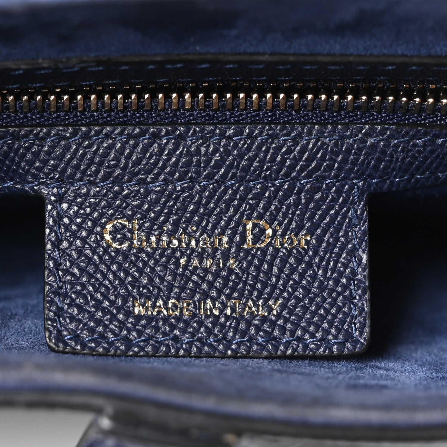 Christian Dior Grained Calfskin Saddle Bag With Strap Deep Ocean 6 of 10