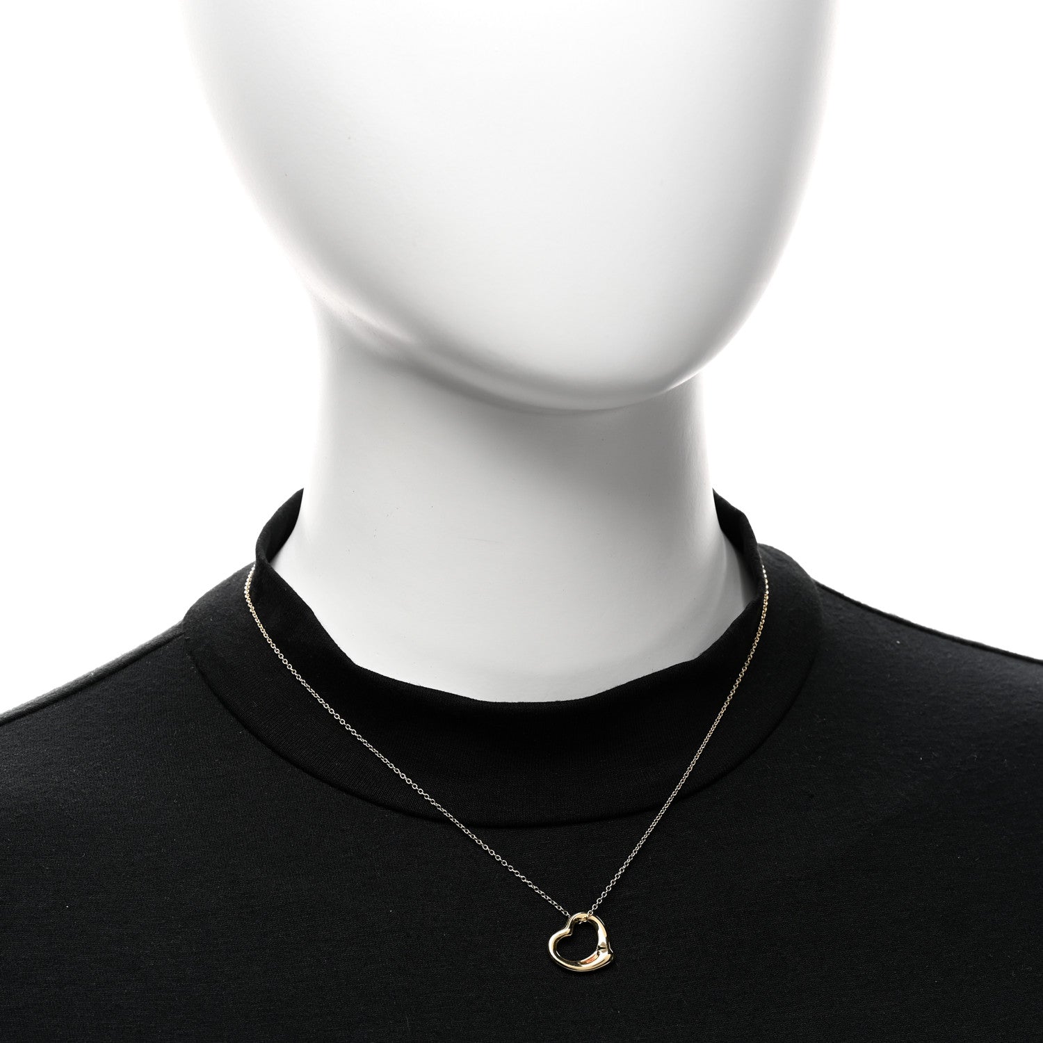 Tiffany 18K Yellow Gold 16mm Elsa Peretti Open Heart Pendant