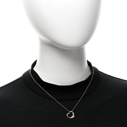 Tiffany 18K Yellow Gold 16mm Elsa Peretti Open Heart Pendant Necklace 2 of 6