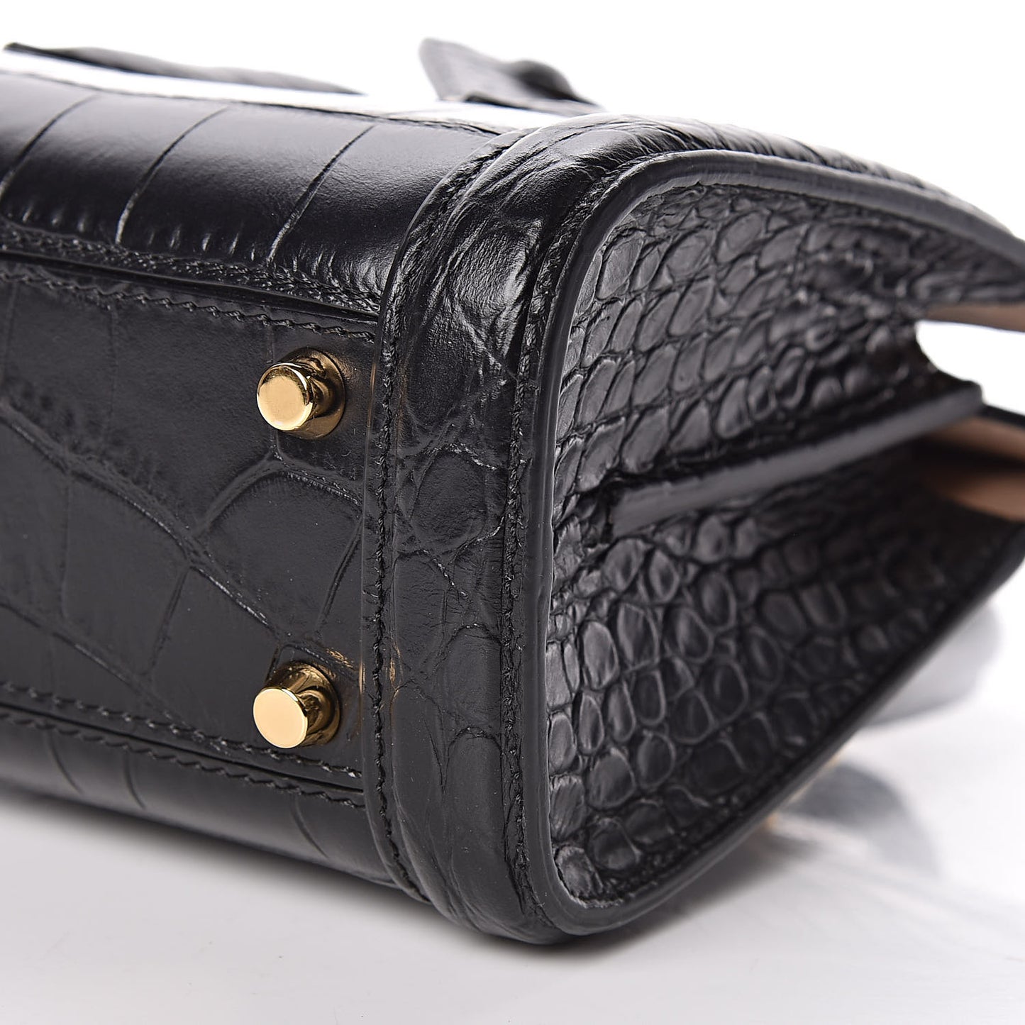 Calfskin Crocodile Embossed Mini Heroine 21 Black