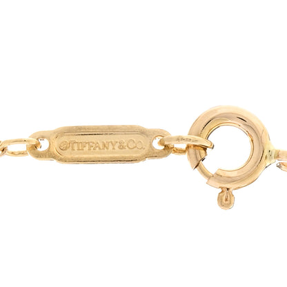 Tiffany 18K Yellow Gold Diamond Fleur de Lis Key Bar Pendant Necklace 4 of 5