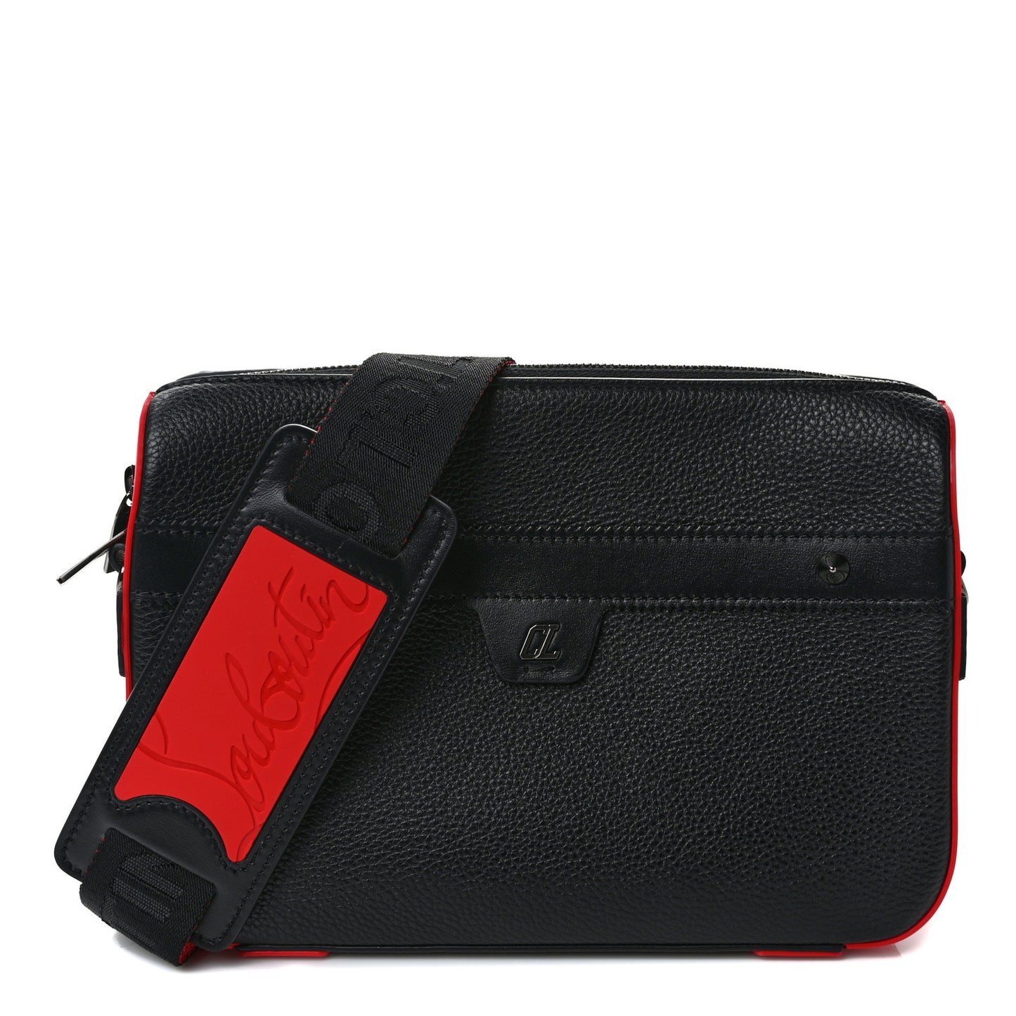 Calfskin Empire Rubber Ruisbuddy Messenger Bag Black Loubi