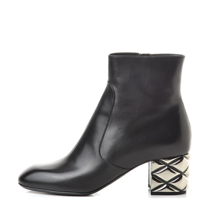 Louis Vuitton Lambskin Silver Light Ankle Boots 38 Black 1 of 8