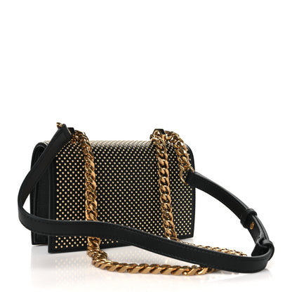 Alexander McQueen Calfskin Studded Mini Jeweled Knuckle Satchel Black 3 of 9