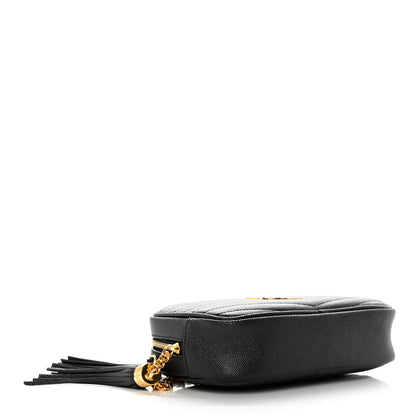 Saint Laurent Grain De Poudre Matelasse Monogram Mini Lou Camera Bag Black 4 of 10