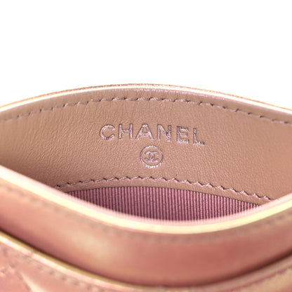 Chanel Iridescent Calfskin Quilted Card Holder Pink 6 of 10