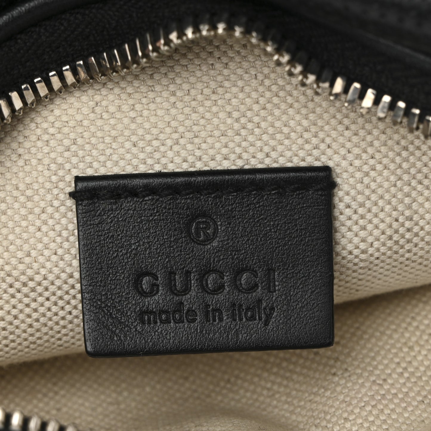 Calfskin GG Tennis Embossed Belt Bag Black