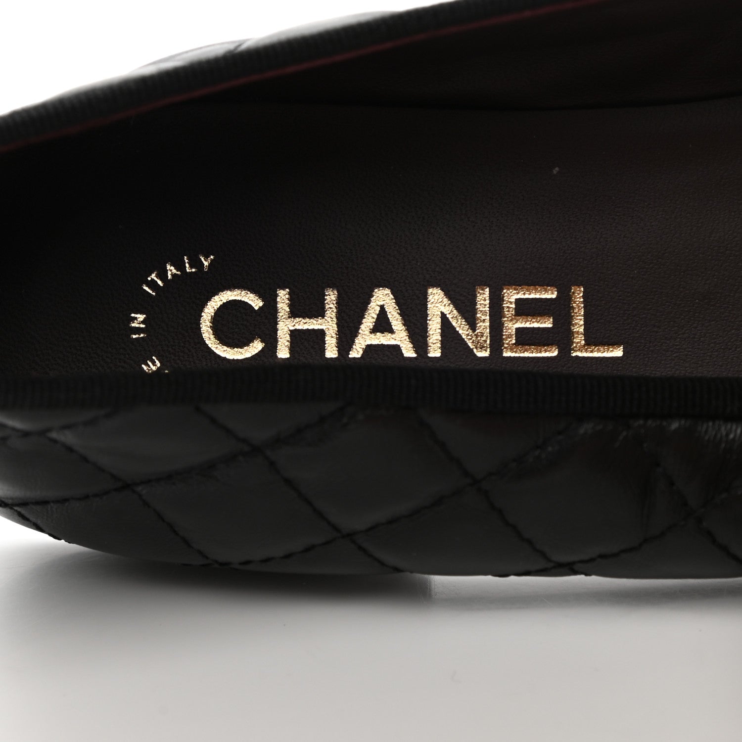 Chanel Aged Calfskin Quilted CC Cap Toe Ballerina Flats 40.5 Black 7 of 9