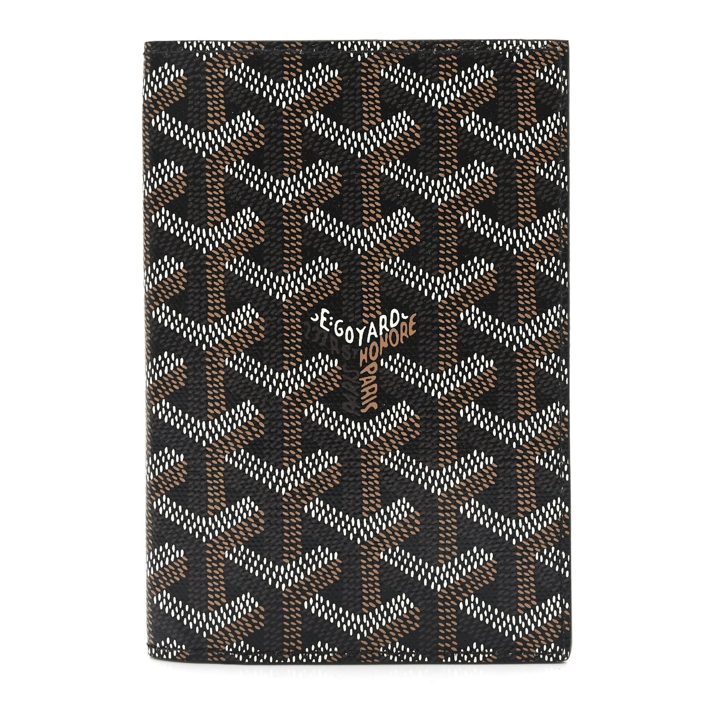 Goyardine Grenelle Passport Wallet Black Gold