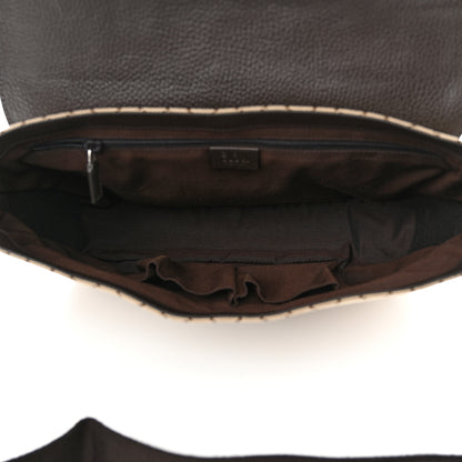 Gucci Monogram Large Flap Messenger Bag Beige Dark Brown 5 of 12