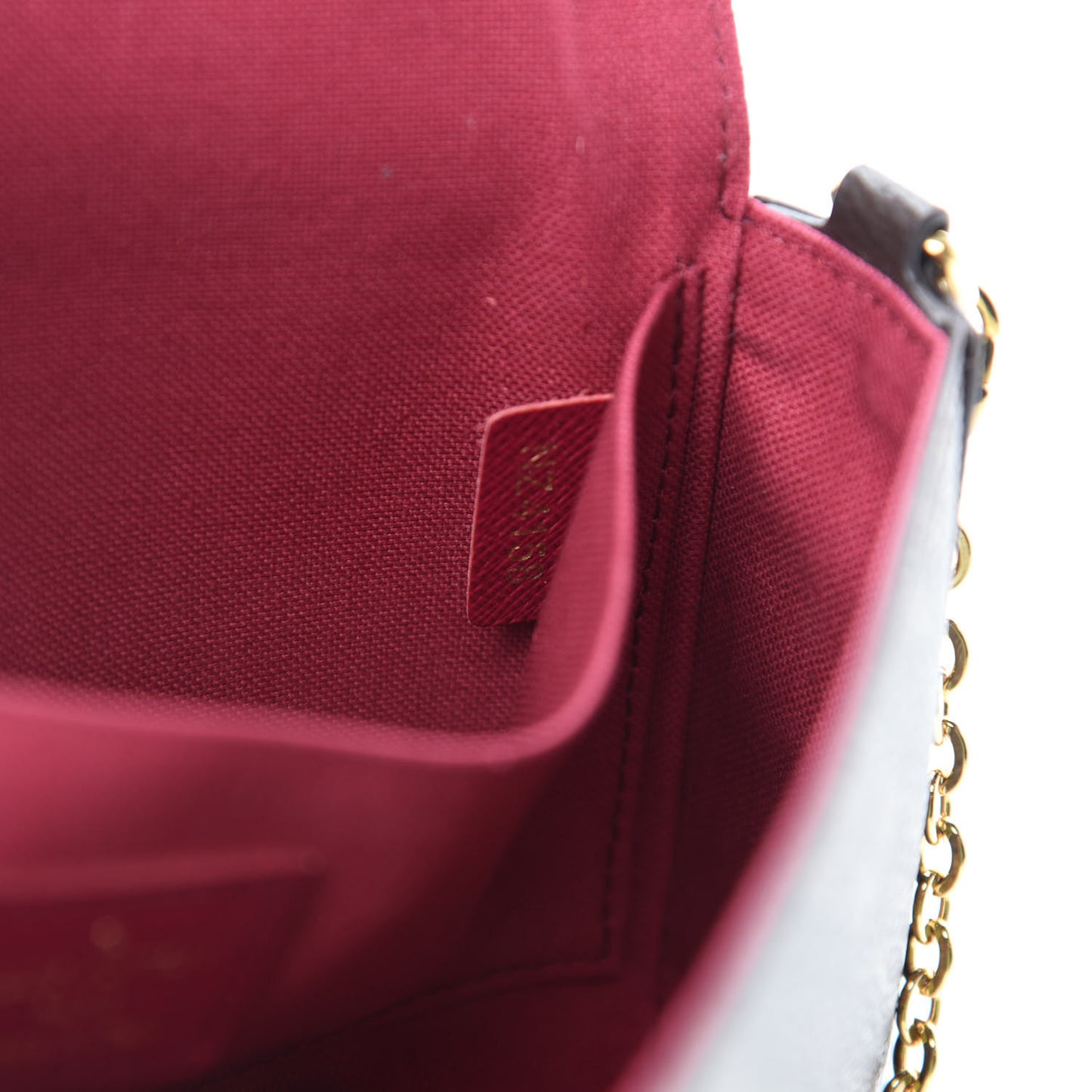 Monogram Pochette Felicie Chain Wallet Fuchsia