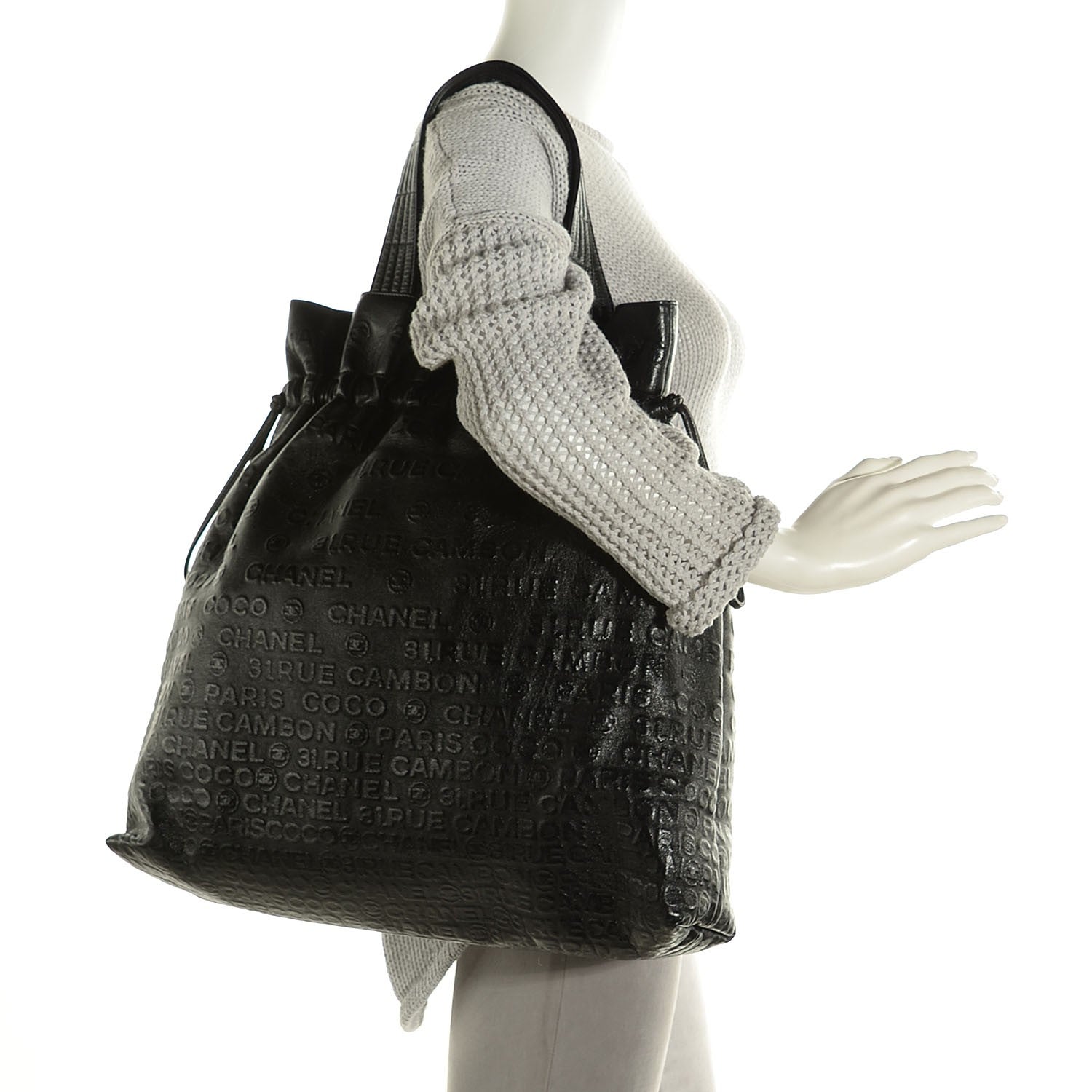 Chanel Calfskin Unlimited Drawstring Tote Black 2 of 8